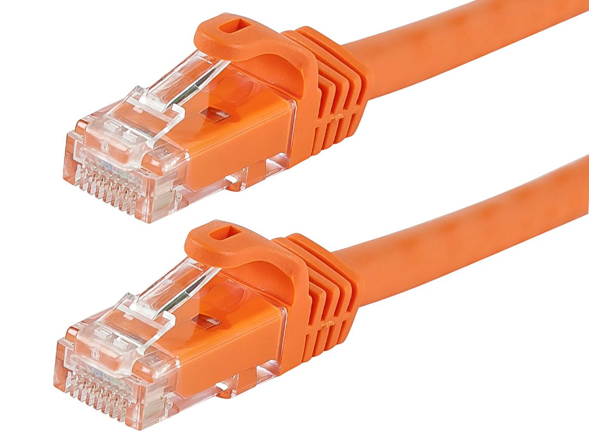 Monoprice Cat5e 10ft Orange Patch Cable, UTP, 24AWG, 350MHz, Pure Bare Copper, Snagless RJ45, Flexboot Series Ethernet Cable - main image