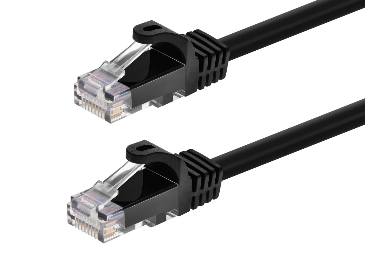 Photos - Ethernet Cable Monoprice Cat5e 30ft Black Patch Cable, UTP, 24AWG, 350MHz, Pure 