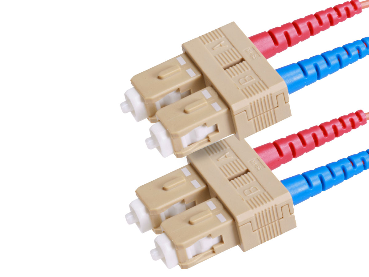 Monoprice OM1 Fiber Optic Cable - SC/SC, UL, 62.5/125 Type, Multi-Mode, Orange, 20m, Corning