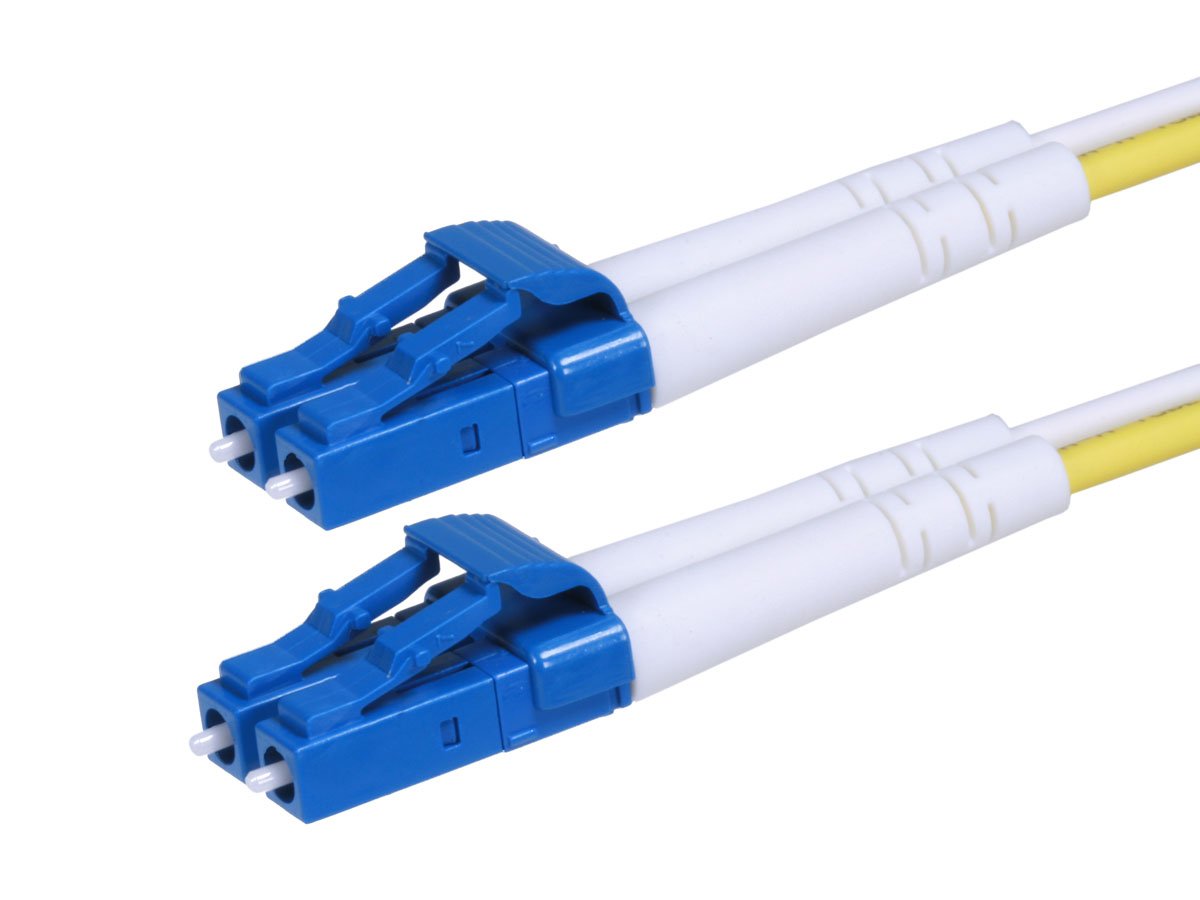 Monoprice Single-Mode Fiber Optic Cable - LC/LC, UL, 9/125 Type, Duplex, Yellow, 6m, Corning