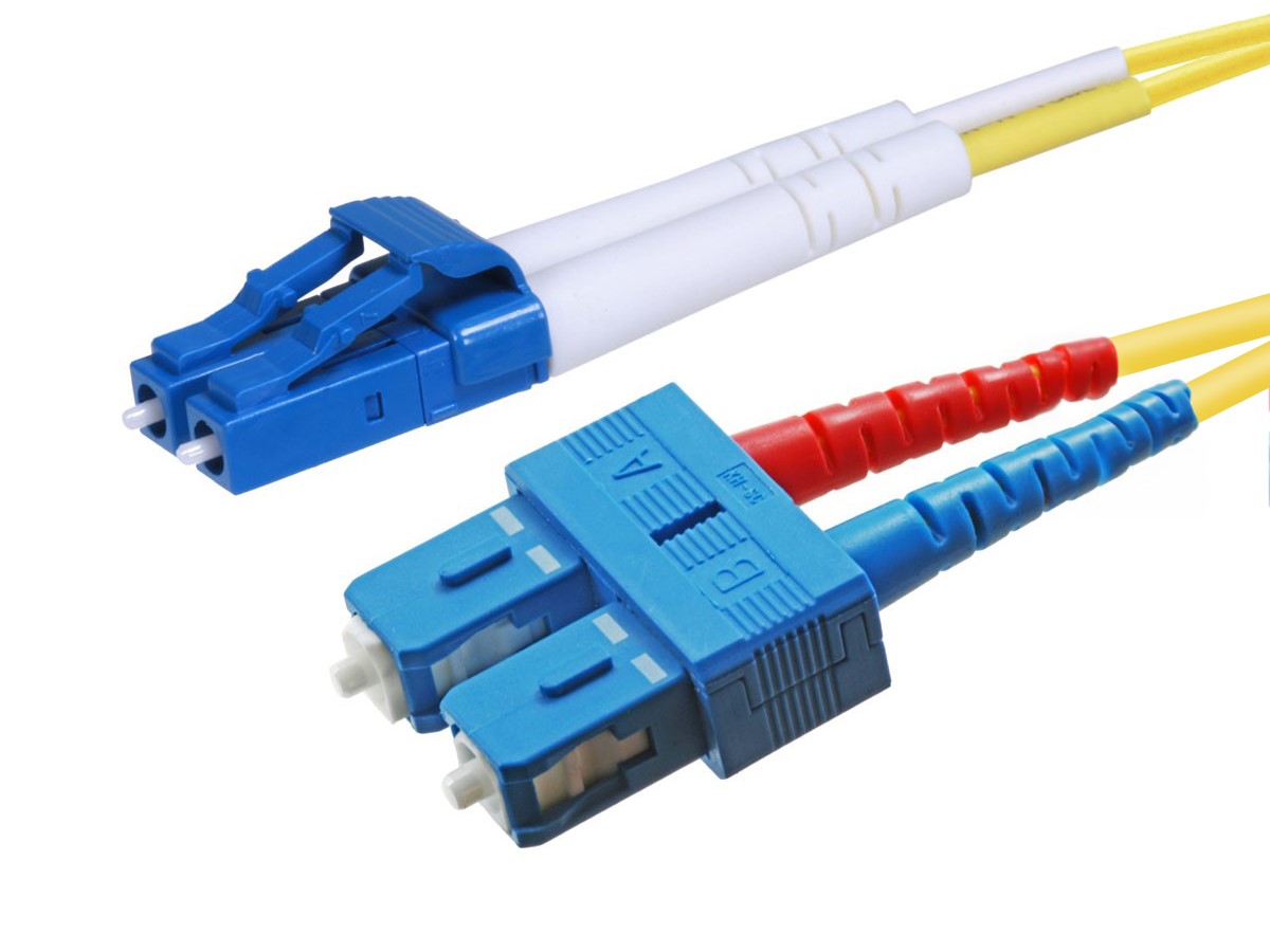 Monoprice Single-Mode Fiber Optic Cable - LC-SC UL 2mm 9/125 OFNR Duplex50m