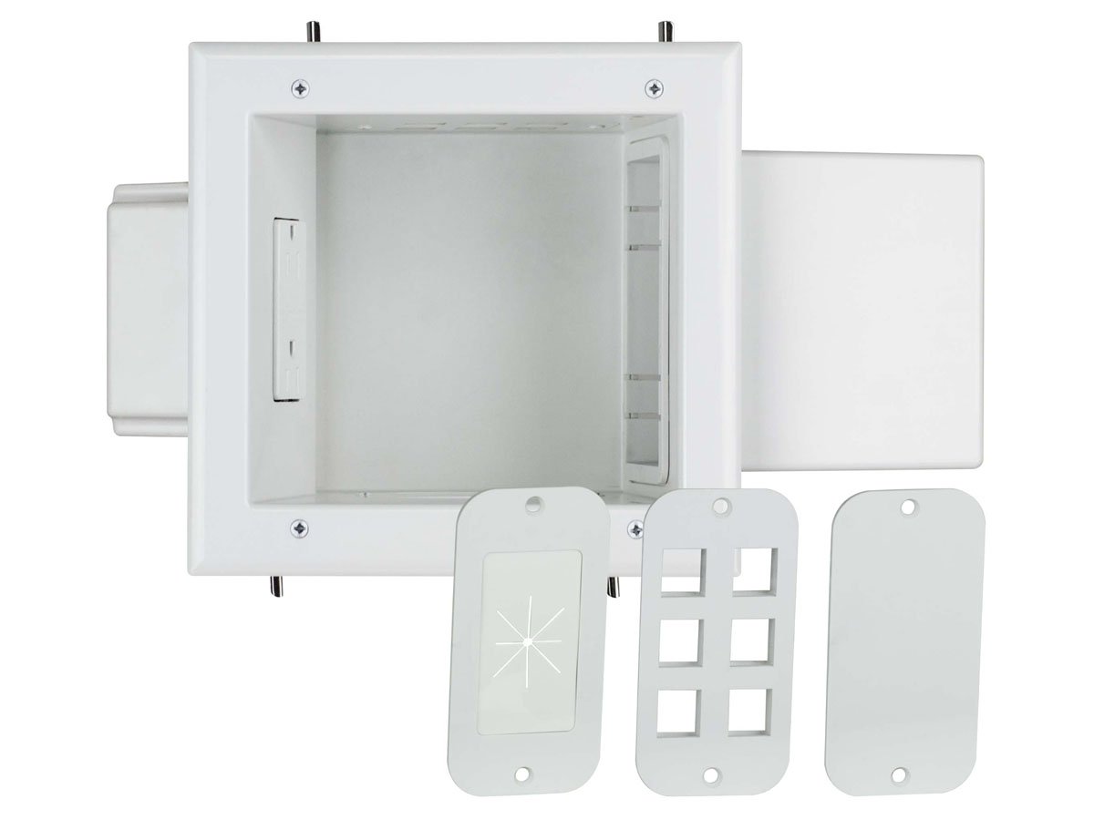 Monoprice Expandable Media Box with Duplex Receptacle, White - main image