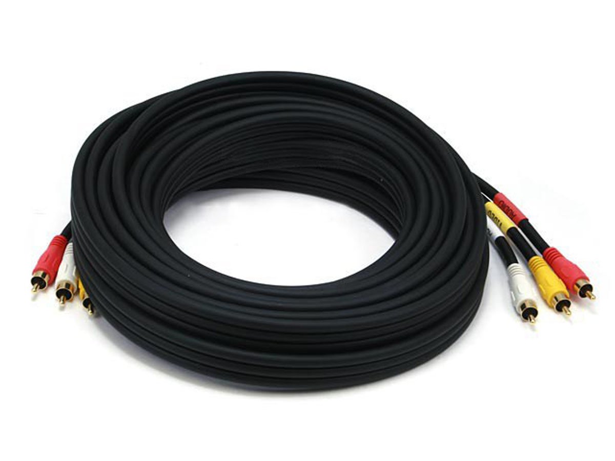 Photos - Cable (video, audio, USB) Monoprice RCA Coaxial Composite Video and Stereo Audio Cable, 25 