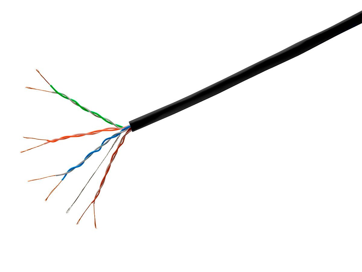 Monoprice Cat5e Ethernet Bulk Cable - Stranded, 350MHz, STP, CM, Pure Bare Copper Wire, 26AWG, No Logo, 1000ft, Black - main image