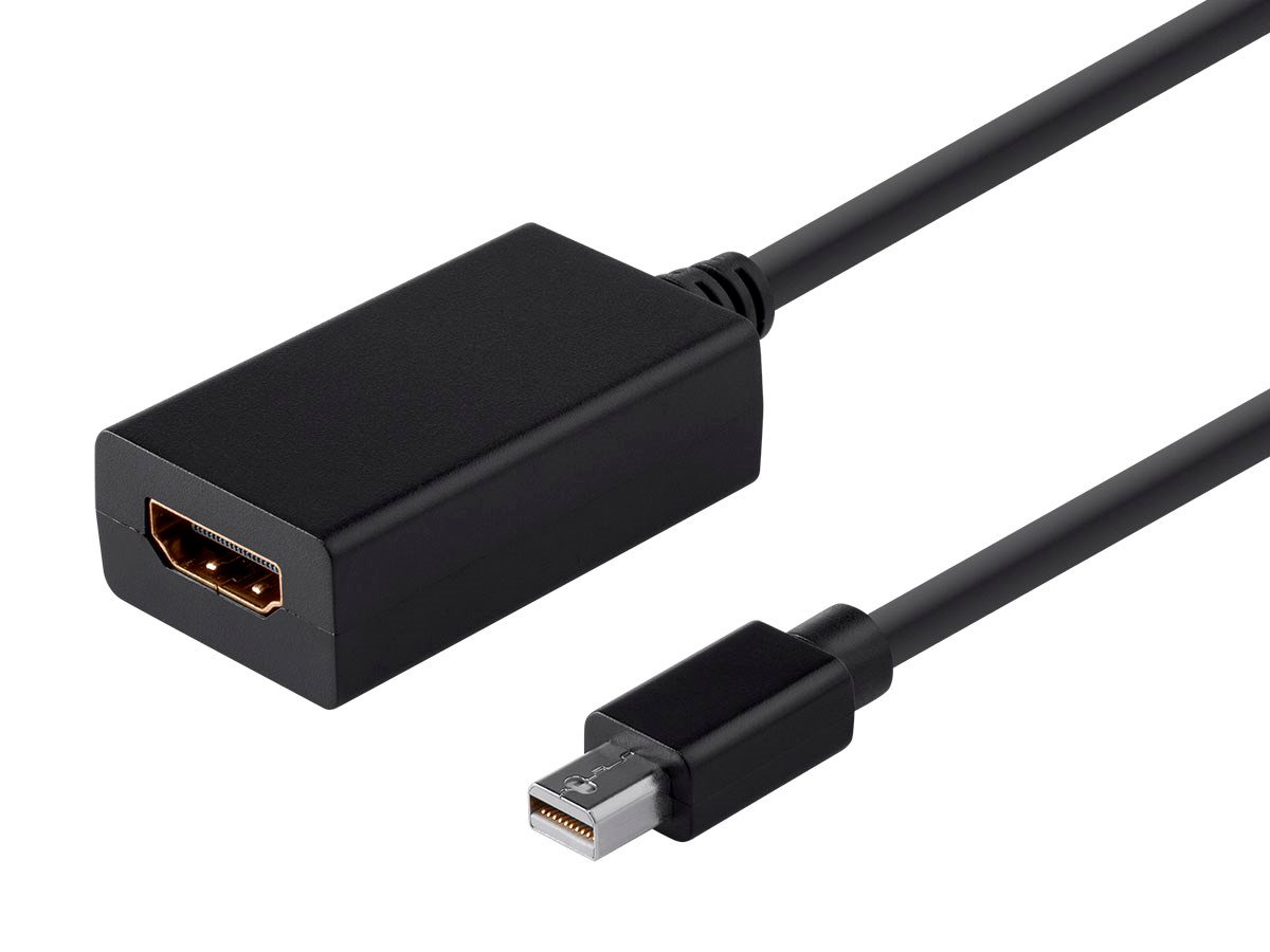 Male to Male 6" Mini DisplayPort Thunderbolt to DVI-D Single Link Adapter Cable 
