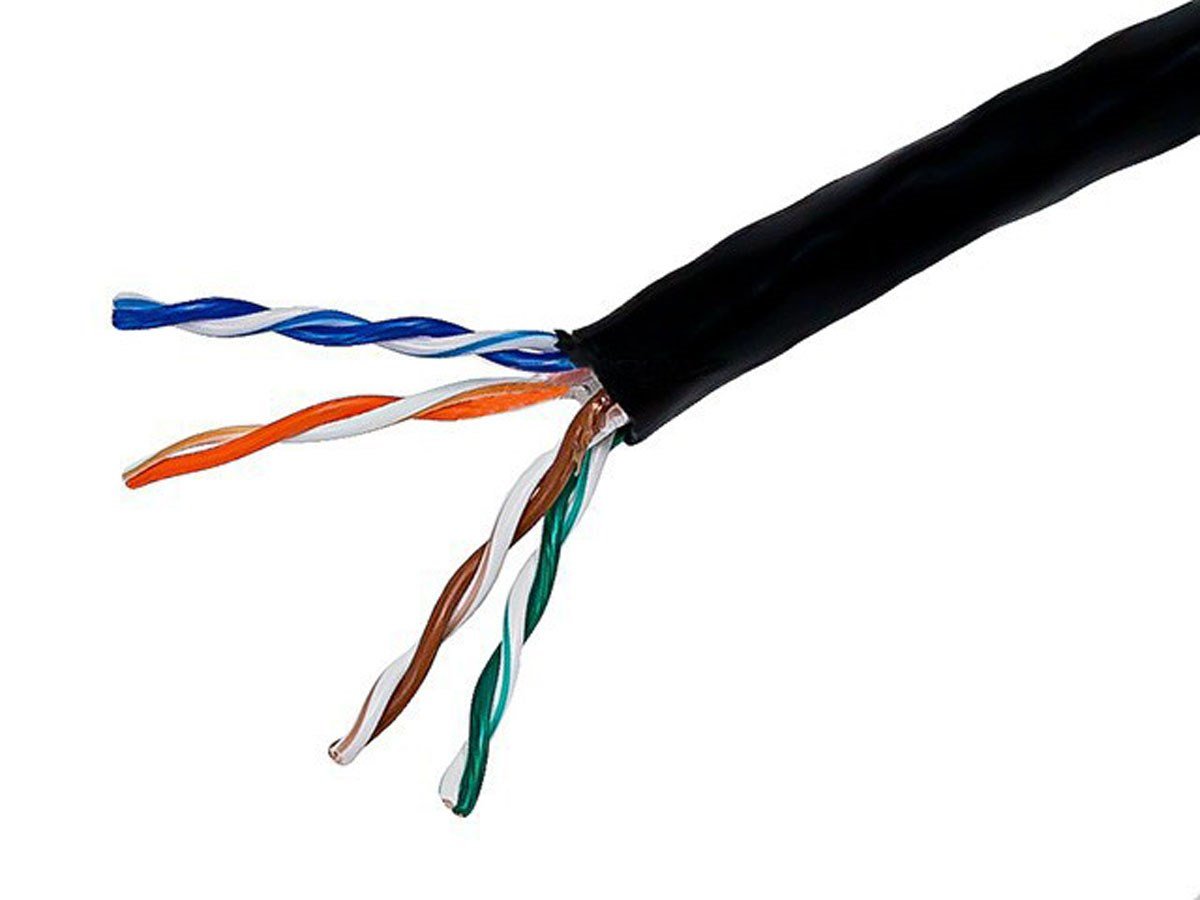 Monoprice Cat5e Ethernet Bulk Cable - Solid, 350MHz, UTP, CMR, Riser Rated, Pure Bare Copper Wire, 24AWG, No Logo, 1000ft, Black (UL) - main image
