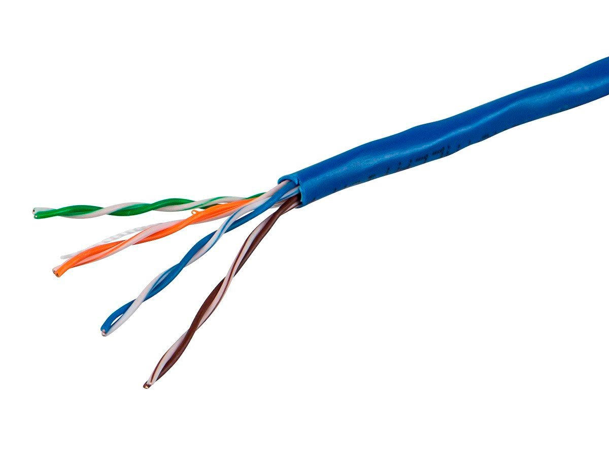 Monoprice Cat5e Ethernet Bulk Cable - Solid, 350MHz, UTP, CMR, Riser Rated, Pure Bare Copper Wire, 24AWG, No Logo, 1000ft, Blue (UL) - main image