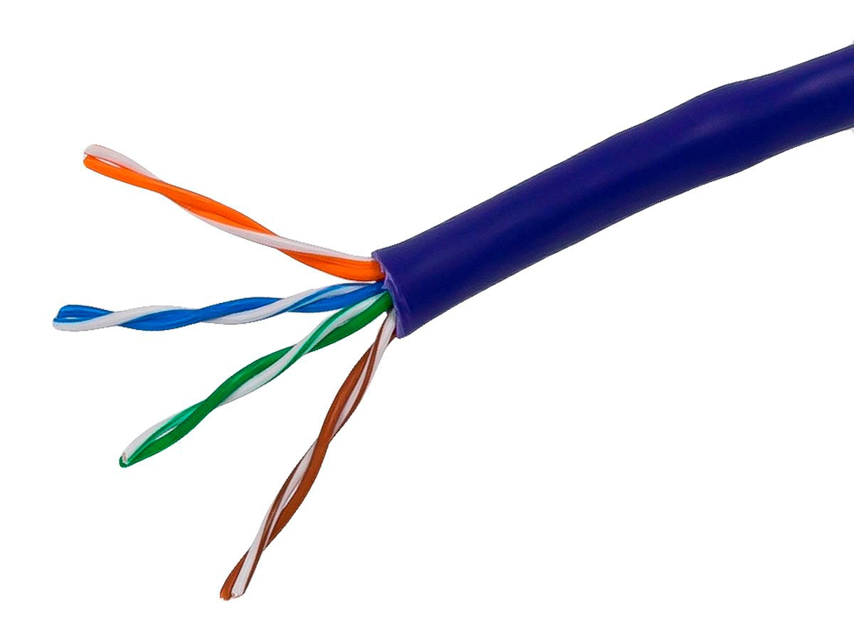 Monoprice Cat5e Ethernet Bulk Cable - Solid, 350MHz, UTP, CMR, Riser Rated, Pure Bare Copper Wire, 24AWG, No Logo, 1000ft, Purple (UL) - main image