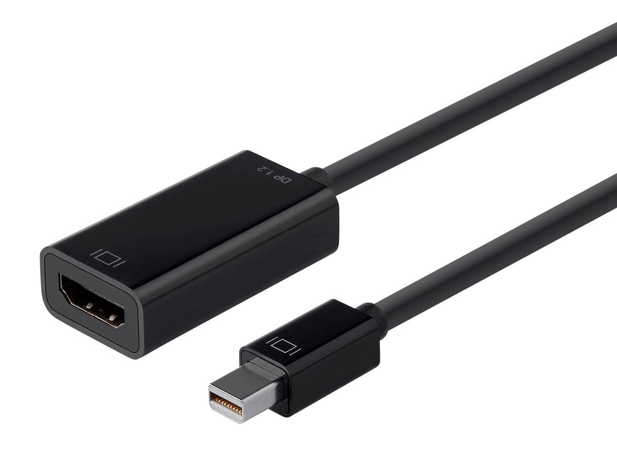 Monoprice Mini DisplayPort 1.2a / Thunderbolt to 4K HDMI Passive Adapter, Black - main image