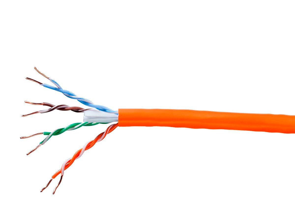 Monoprice Cat6 Ethernet Bulk Cable - Stranded, 550MHz, UTP, CM, Pure Bare Copper Wire, 24AWG, No Logo, 1000ft, Orange - main image