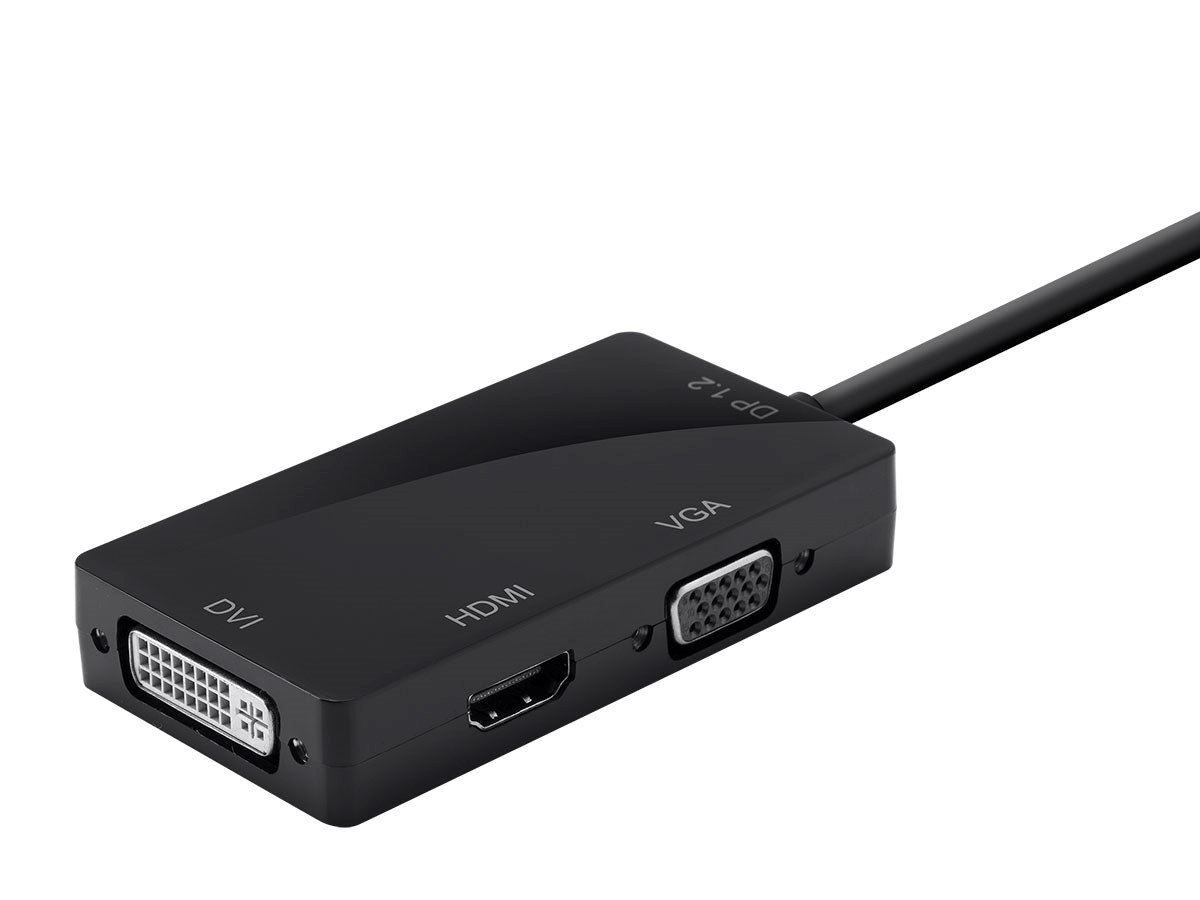 Monoprice DisplayPort 1.2a to 4K HDMI Dual Link DVI and VGA Passive Adapter  Black