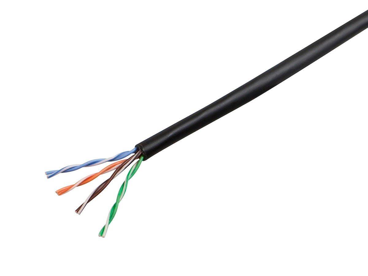 Monoprice Cat5e 1000ft Black CMP UL Bulk Cable, TAA, UTP, Solid, 24AWG, 350MHz, Pure Bare Copper, Pull Box, Bulk Ethernet Cable