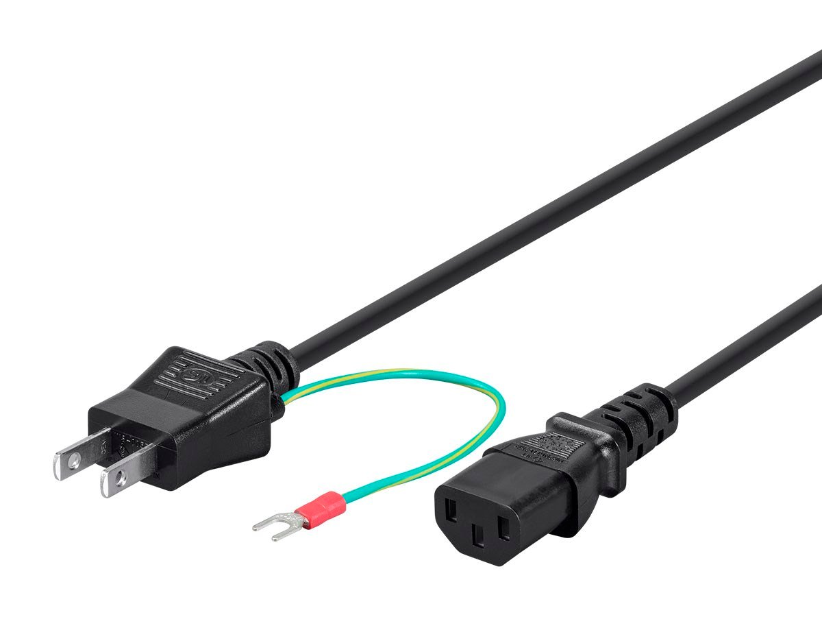 Monoprice Power Cord - JIS 8303 (Japan) to IEC 60320 C13, 18AWG, Black, 6ft - main image