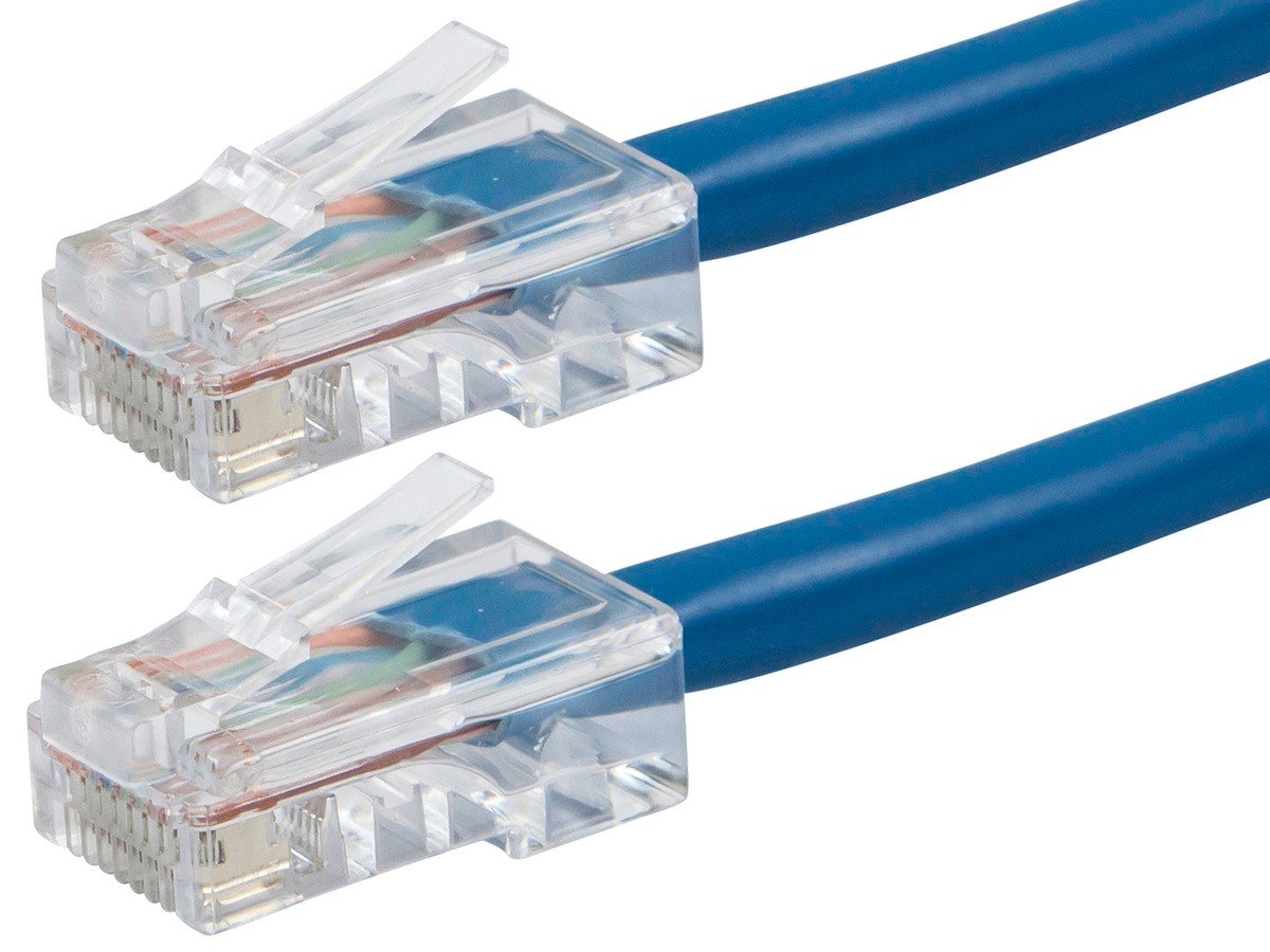 Monoprice Cat5e 5ft Blue Patch Cable, UTP, 24AWG, 350MHz, Pure Bare Copper, RJ45, Zeroboot Series Ethernet Cable