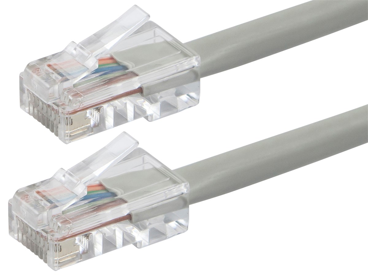 Monoprice ZEROboot Cat5e Ethernet Patch Cable - RJ45, Stranded, 350MHz, UTP, Pure Bare Copper Wire, 24AWG, 7ft, Gray - main image
