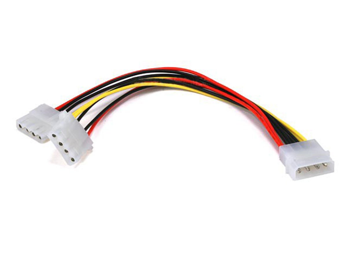 Monoprice Molex Power Splitter Cable, 1x 5.25in Male to 2x 5.25in Female, 8in - main image