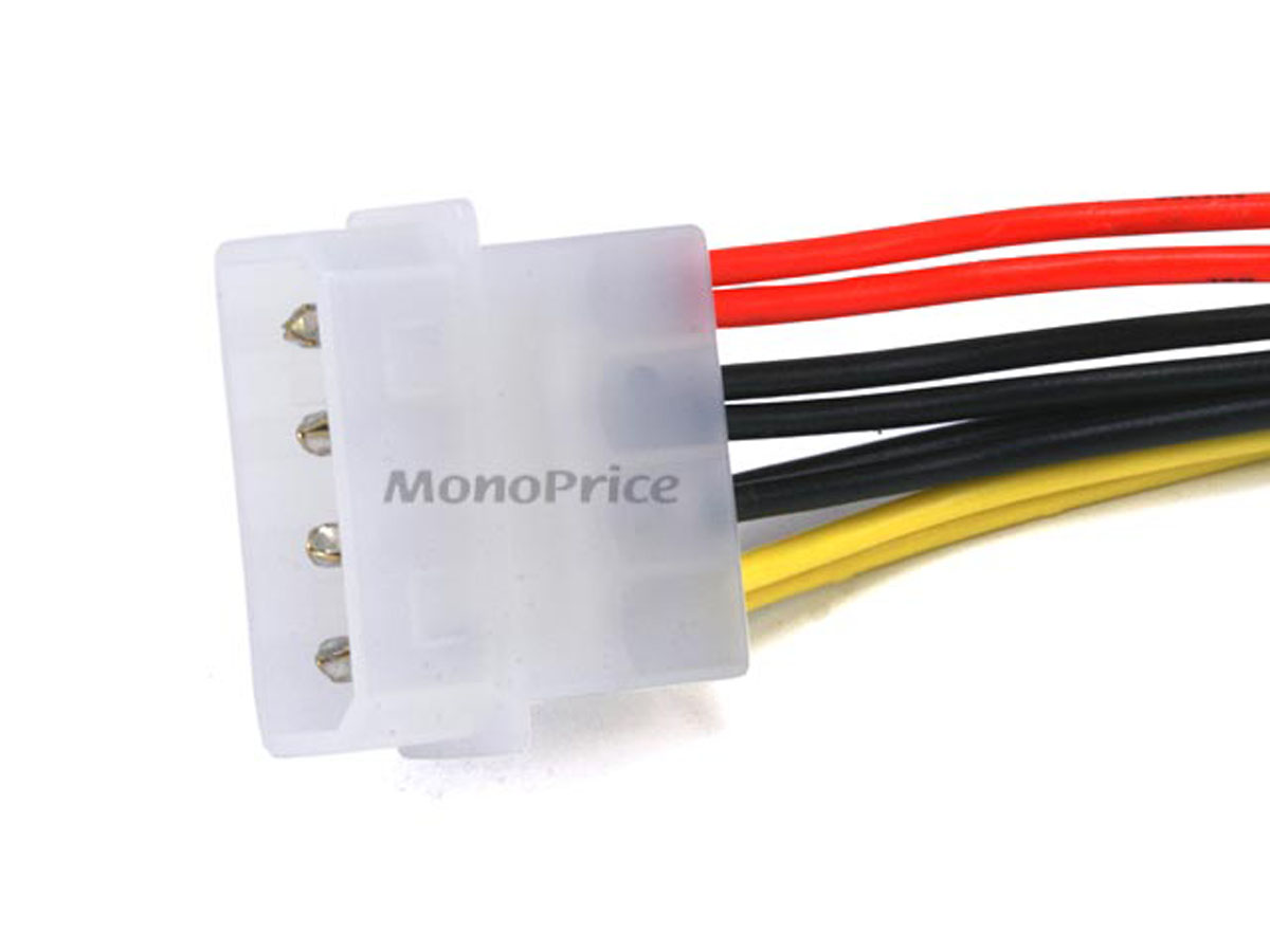 Monoprice 101315 Molex 5.25 Male to 5.25 Female Power Splitter Cable