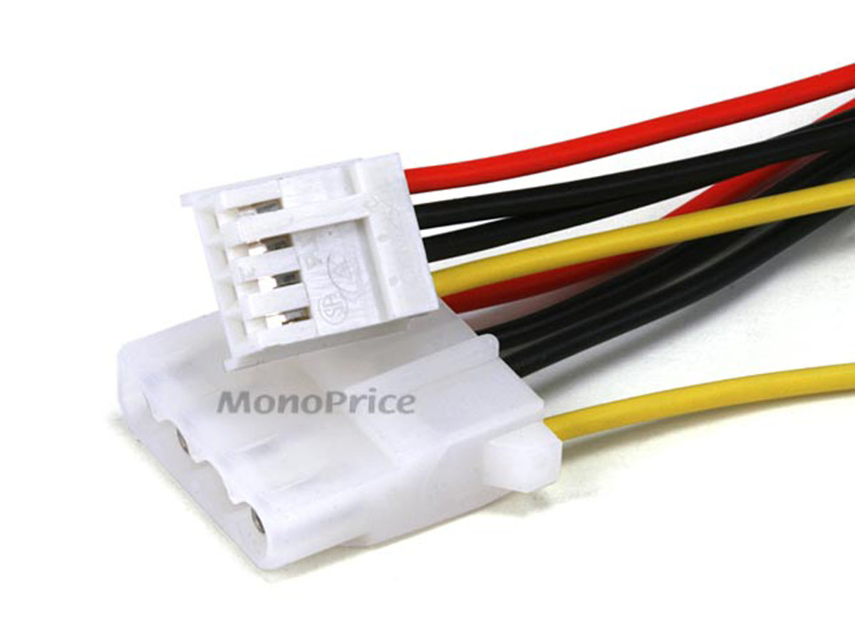 Monoprice 101315 Molex 5.25 Male to 5.25 Female Power Splitter Cable