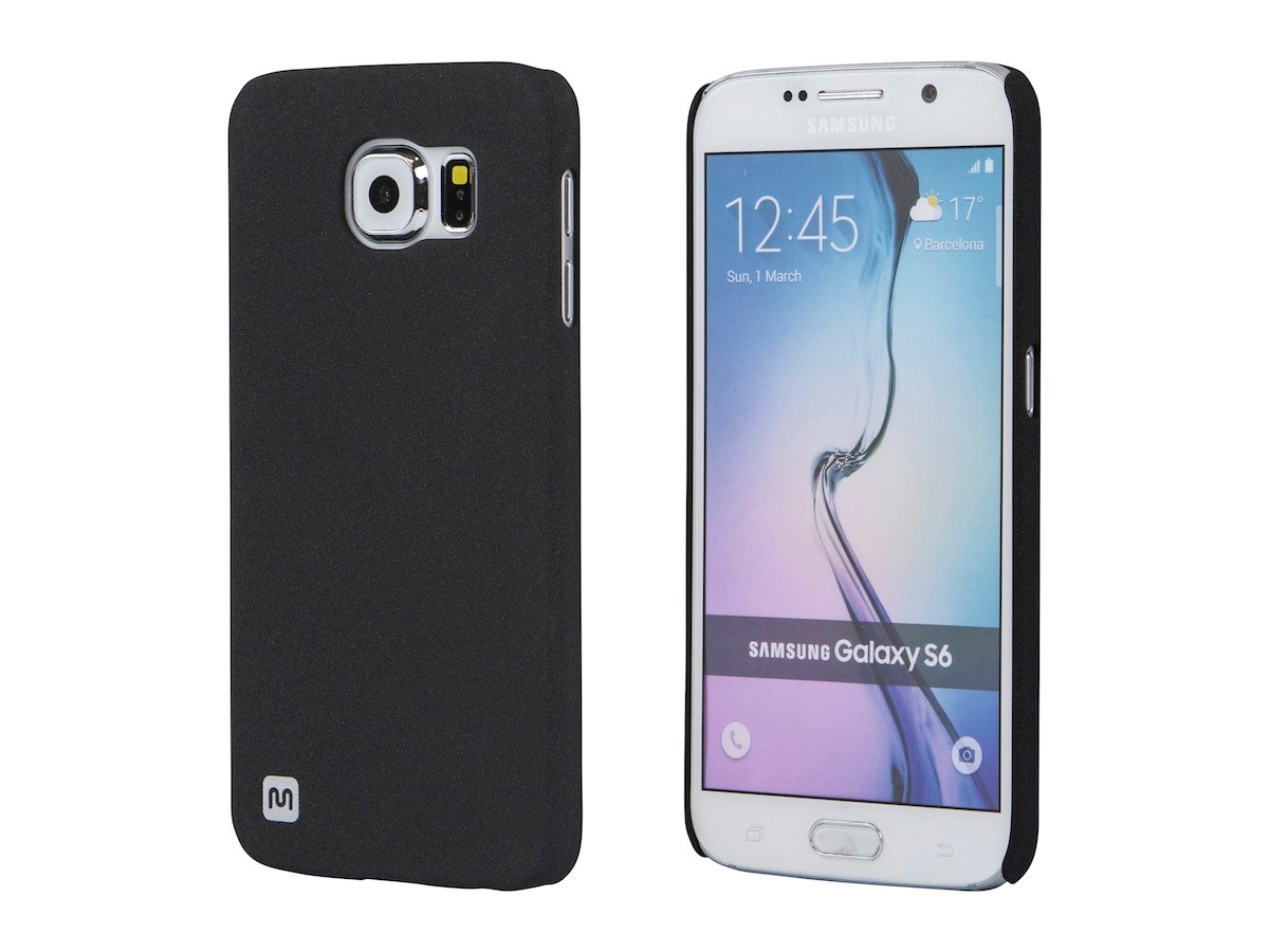 Monoprice PC Case with Soft Sand Finish for Samsung Galaxy S6, Pumice Black - main image