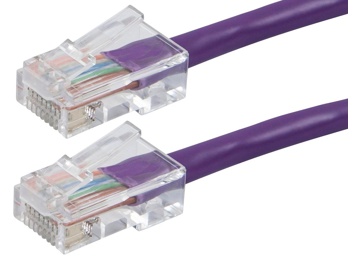 Monoprice ZEROboot Cat6 Ethernet Patch Cable - RJ45, Stranded, 550MHz, UTP, Pure Bare Copper Wire, 24AWG, 1ft, Purple - main image