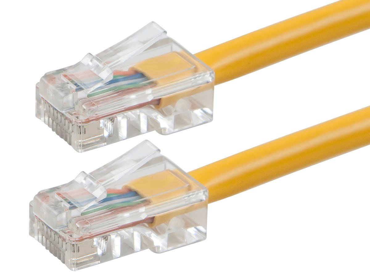 Photos - Ethernet Cable Monoprice Cat6 1ft Yellow Patch Cable, UTP, 24AWG, 550MHz, Pure 