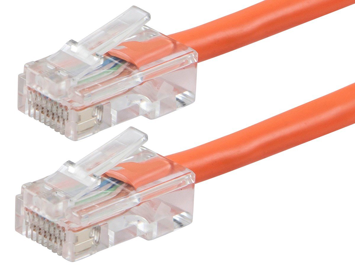 Network Internet Cord UTP 550Mhz Stranded 24AWG RJ45 Monoprice ZerobootCat6 Ethernet Patch Cable Blue Pure Bare Copper Wire 5ft 
