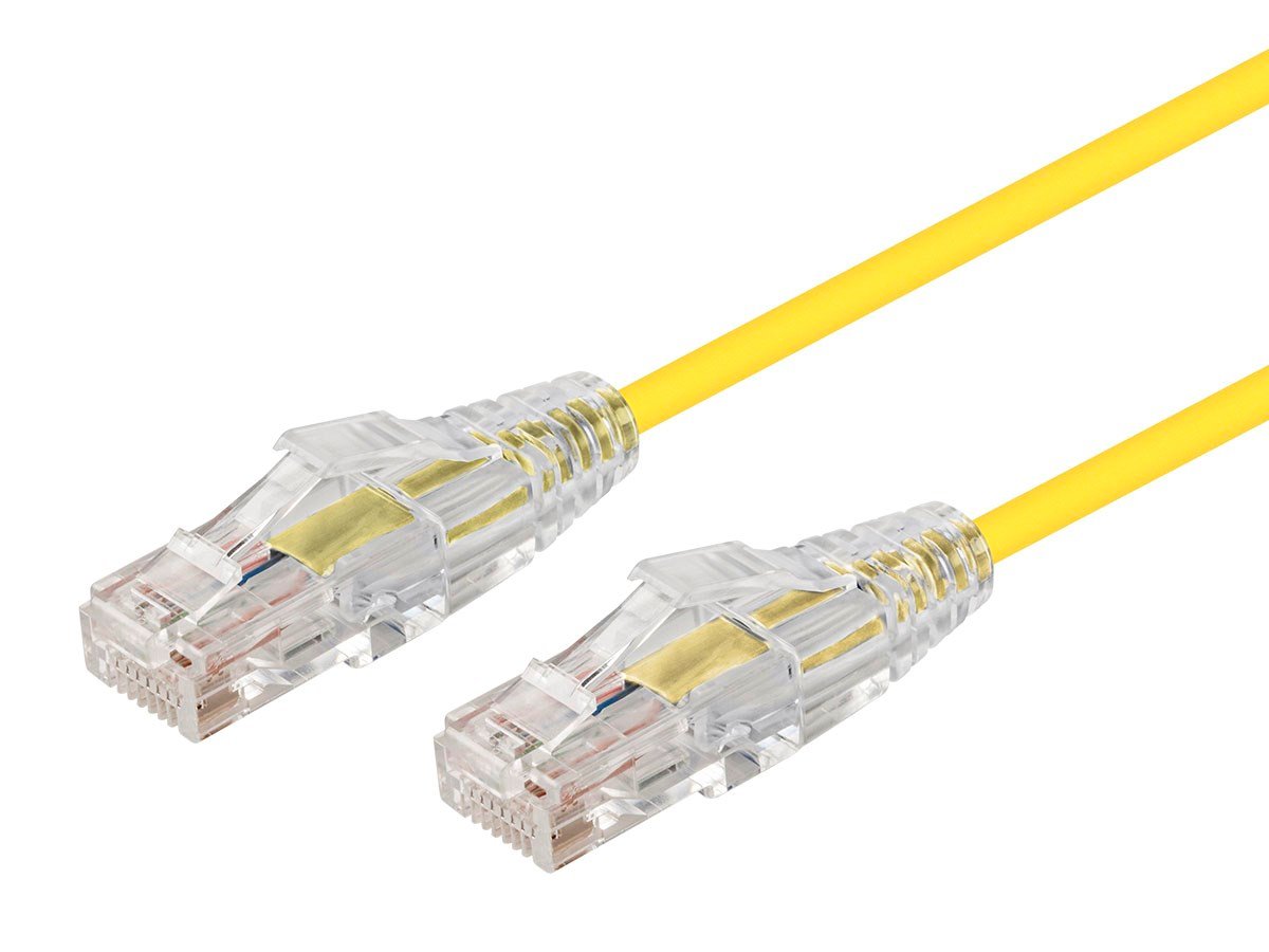Photos - Ethernet Cable Monoprice Cat6 2ft Yellow Component Level Patch Cable, UTP, 28AW 