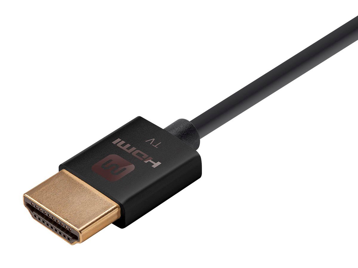 Monoprice 4K Slim High Speed HDMI Cable 6ft 18Gbps Active Black 