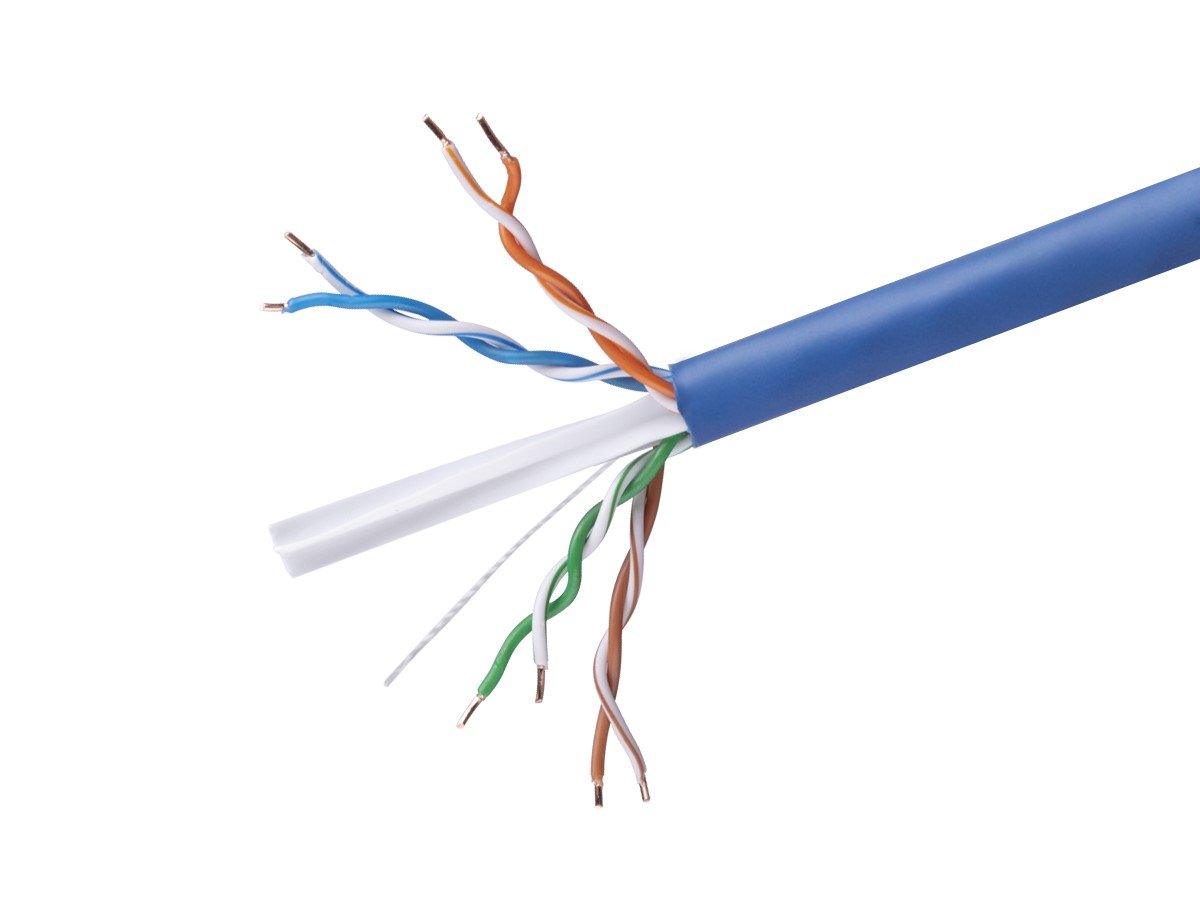 Monoprice Cat6 Ethernet Bulk Cable - Solid, 550MHz, UTP, CMR, Riser Rated, Pure Bare Copper Wire, 23AWG, 500ft, Blue, (UL) - main image