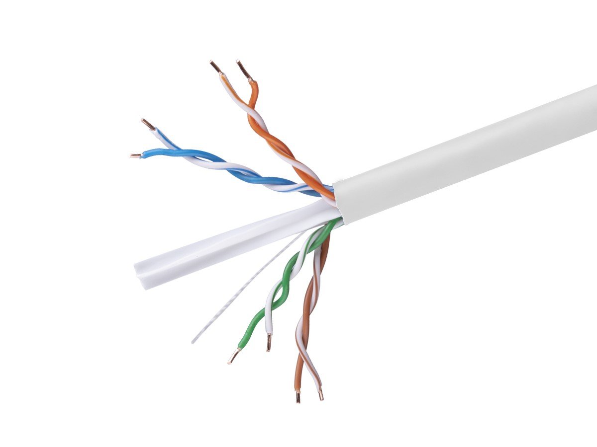 Monoprice Cat6 500ft White CMR UL Bulk Cable, Solid (w/spine), UTP, 23AWG, 550MHz, Pure Bare Copper, Pull Box, Bulk Ethernet Cable - main image