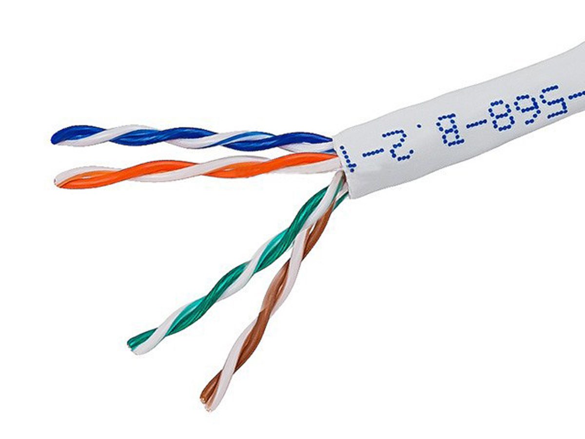 Monoprice Cat5e Ethernet Bulk Cable - Solid, 350MHz, UTP, CMR, Riser Rated, Pure Bare Copper Wire, 24AWG, 250ft, White (UL) - main image
