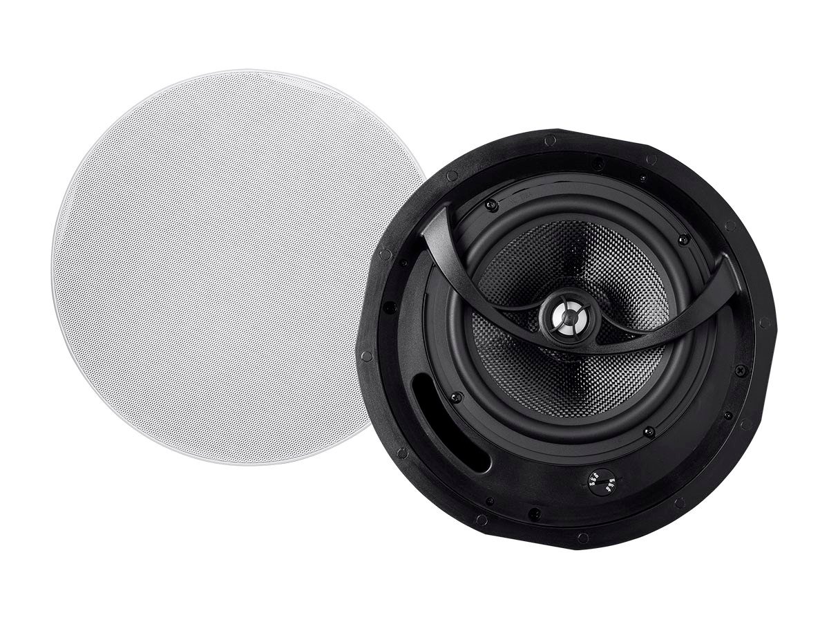 Monoprice Alpha Ceiling Speakers 8in Carbon Fiber 2 Way Pair Monoprice Com