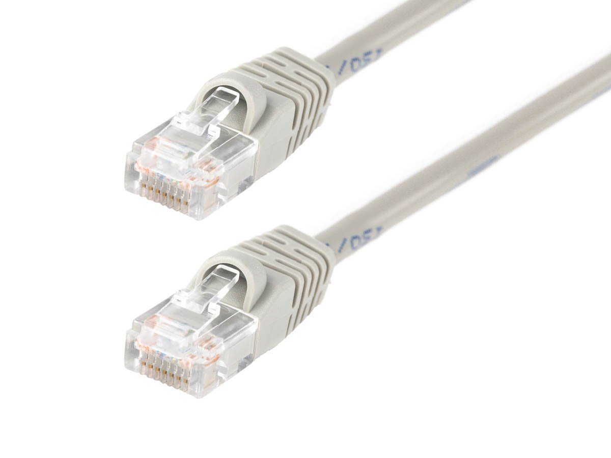 Monoprice Cat5e 14ft Gray Patch Cable, UTP, 24AWG, 350MHz, Pure Bare Copper, Snagless RJ45, Fullboot Series Ethernet Cable - main image