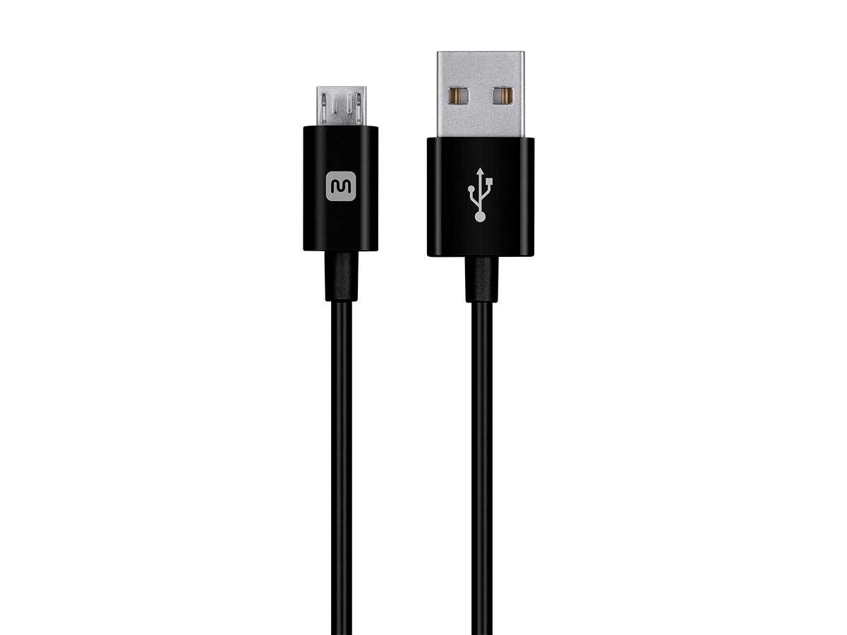 Monoprice Select Series USB-A to Micro B Cable, 2.4A, 22/30AWG, Black, 0.5ft - main image