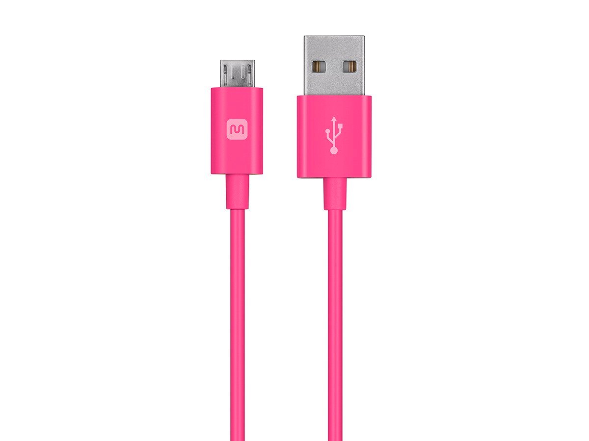 Monoprice Select Series USB-A to Micro B Cable, 2.4A, 22/30AWG, Pink, 10ft - main image