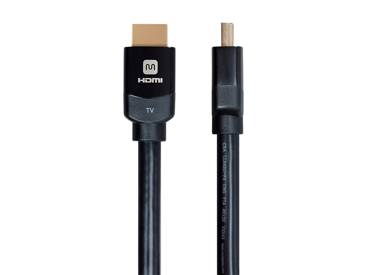Monoprice 4K High Speed HDMI Cable 30ft - CL2 In Wall Rated 18Gbps Active Black (DynamicView) - main image