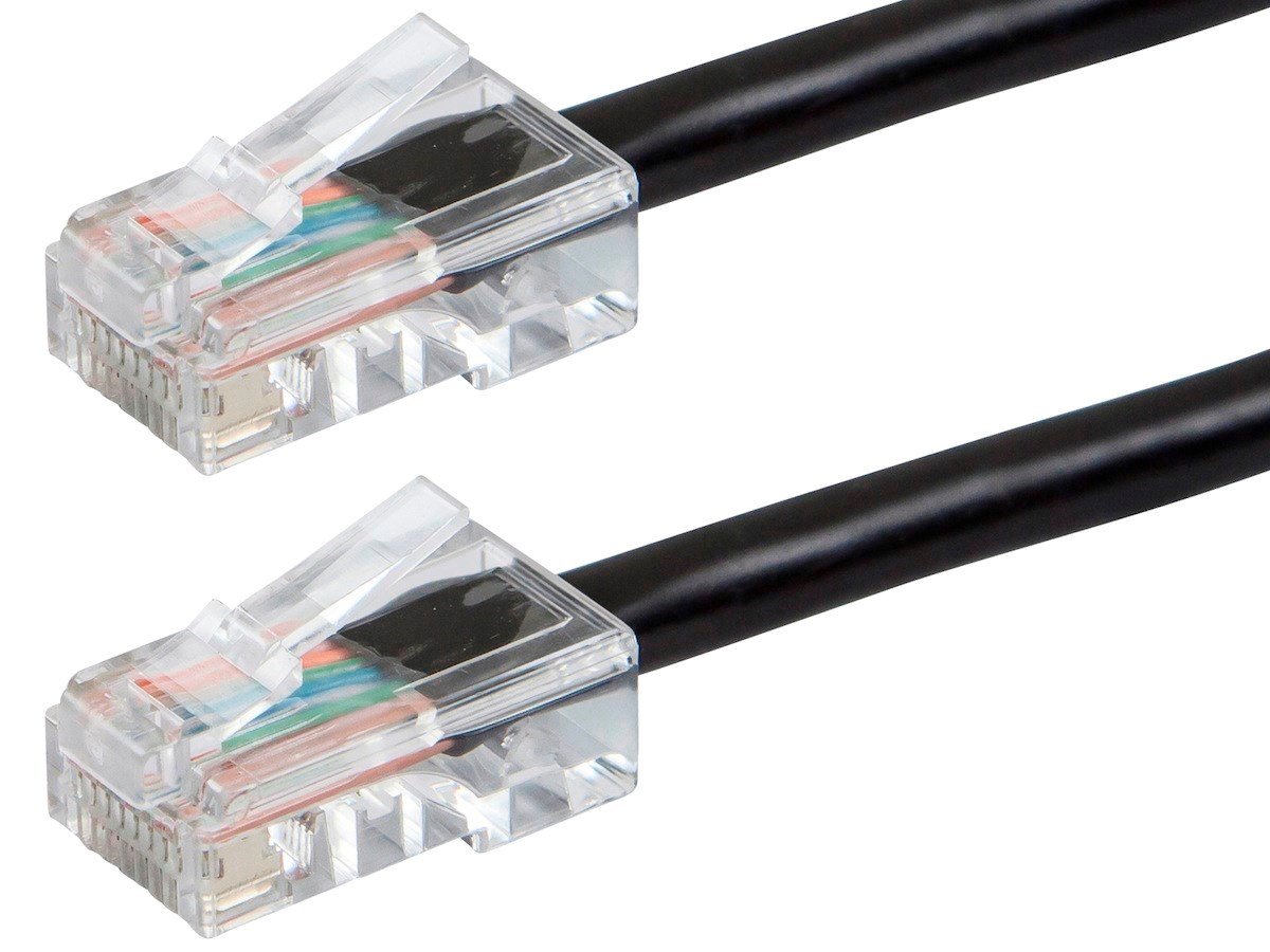Monoprice ZEROboot Cat5e Ethernet Patch Cable - RJ45, Stranded, 350MHz, UTP, Pure Bare Copper Wire, 24AWG, 15ft, Black
