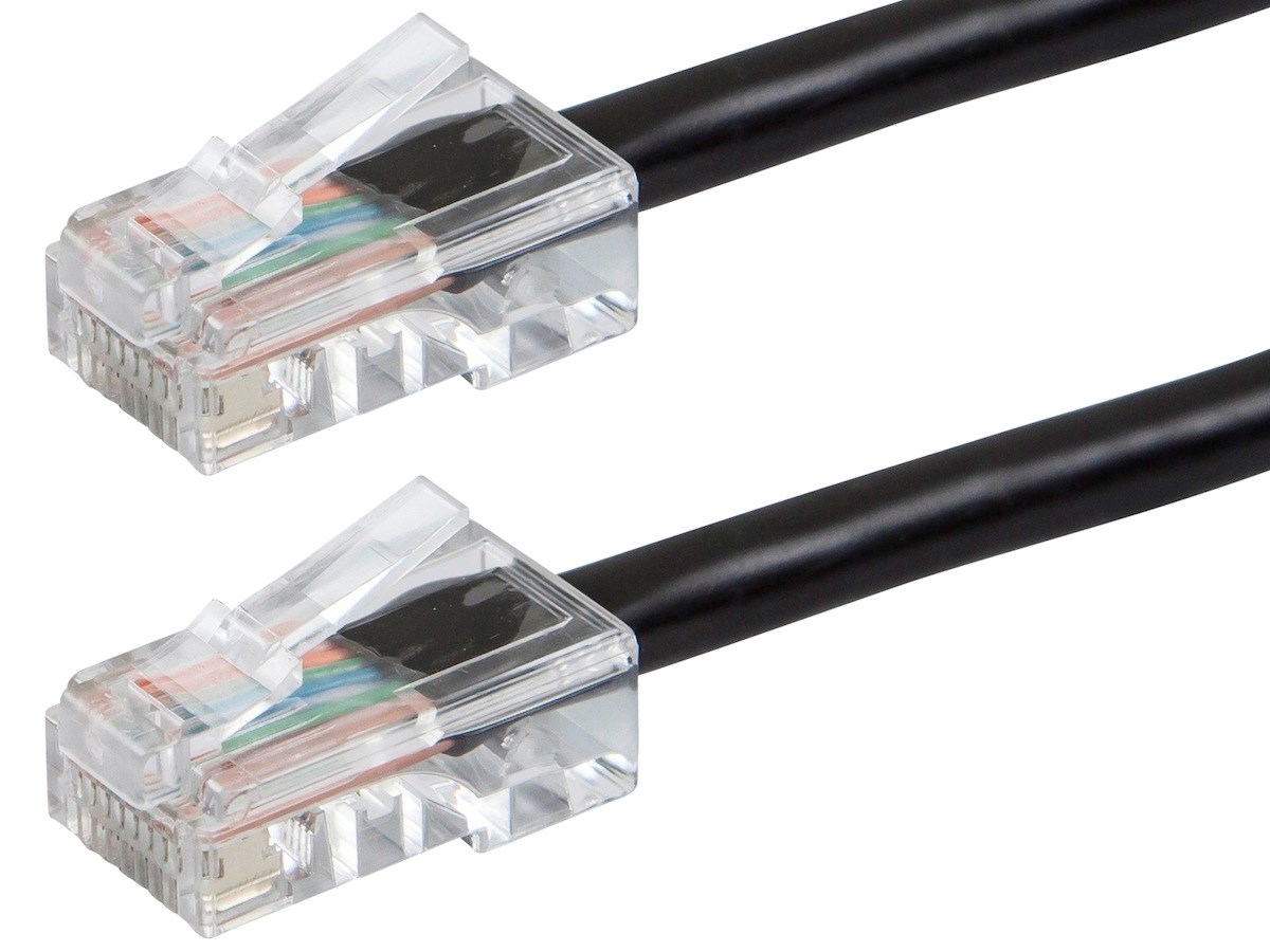 Monoprice ZEROboot Cat5e Ethernet Patch Cable - RJ45, Stranded, 350MHz, UTP, Pure Bare Copper Wire, 24AWG, 15ft, Black