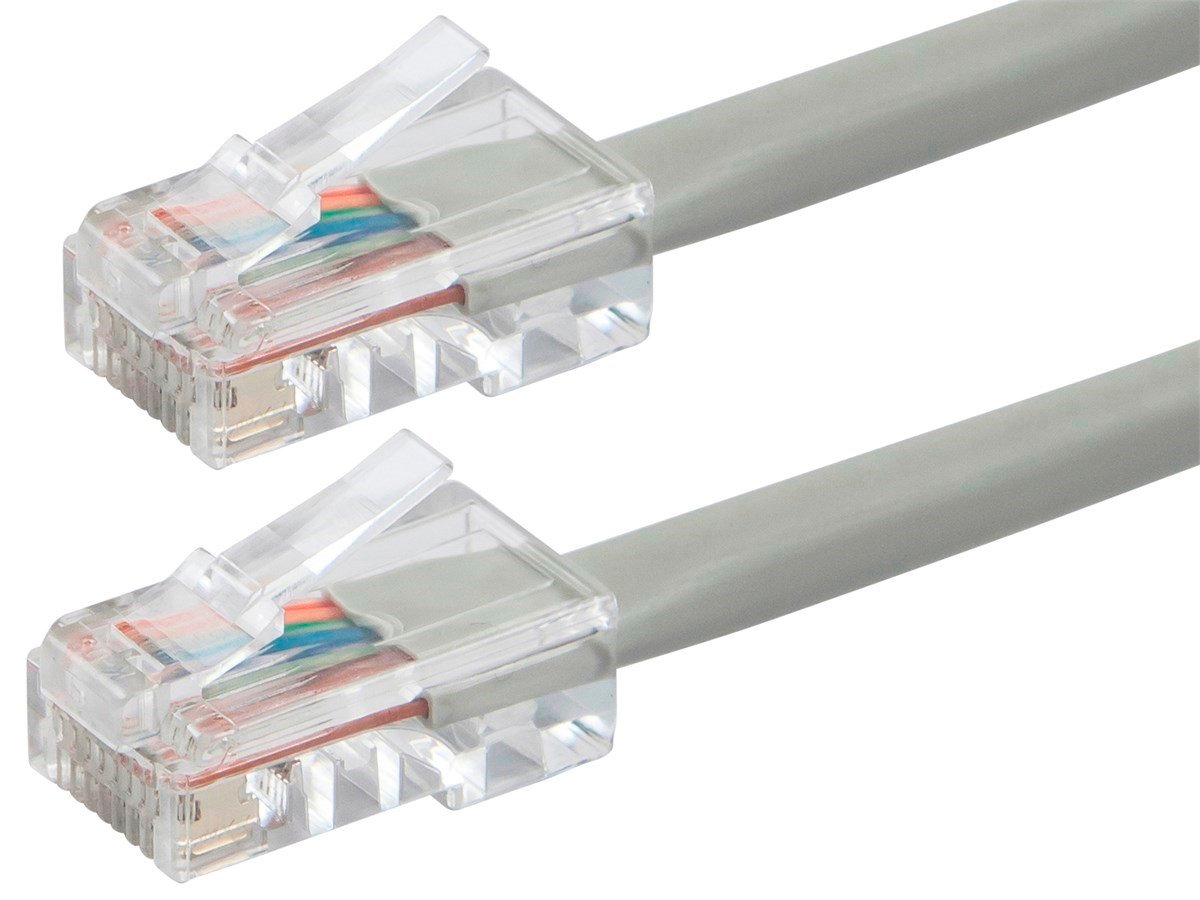 Monoprice ZEROboot Cat5e Ethernet Patch Cable - RJ45, Stranded, 350MHz, UTP, Pure Bare Copper Wire, 24AWG, 5ft, Gray - main image