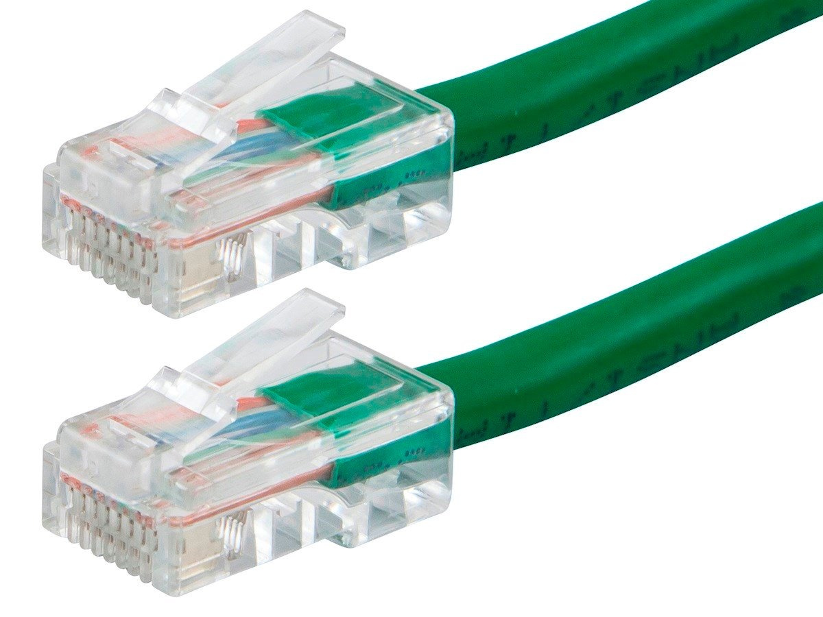 Monoprice Cat6 3ft Green Patch Cable, UTP, 24AWG, 550MHz, Pure Bare Copper, RJ45, Zeroboot Series Ethernet Cable