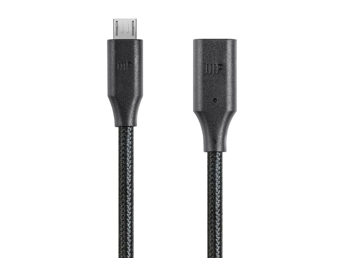 Monoprice Palette Series 2.0 USB-C Female to Micro Type-B Cable, 1.5 ft Black - main image