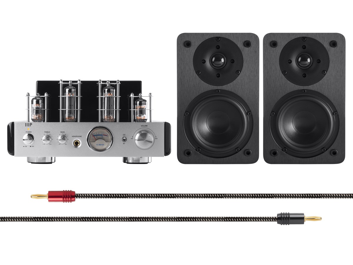 25 watt stereo hybrid tube amplifier with bluetooth and 5-inch