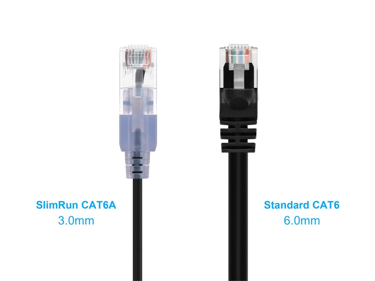 CLASSYTEK 10-Pack SlimRun Cat6A Ethernet Network Patch Cable 7ft Gray