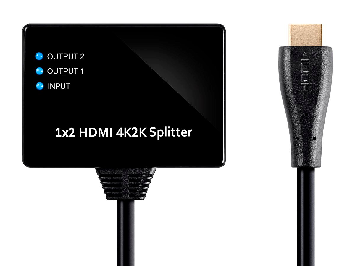 Monoprice Blackbird 4K 1x2 HDMI 2.0 Splitter, Pigtail, HDCP 2.2, 4K@60Hz - main image