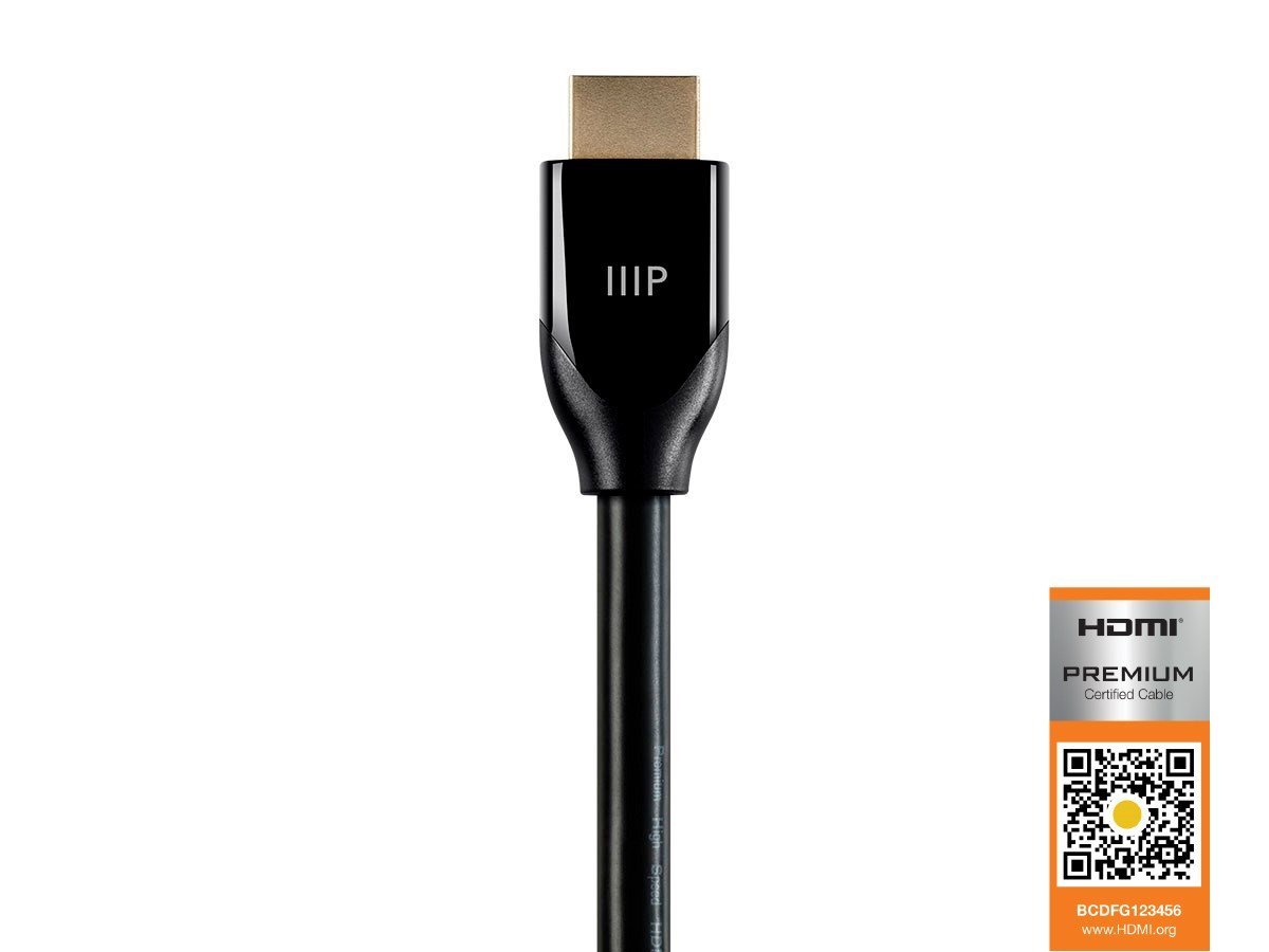 Monoprice 8K Certified Braided Ultra High Speed HDMI Cable - HDMI 2.1,  8K@60Hz, 48Gbps, CL2 In-Wall Rated, 24AWG, 25ft, Black 