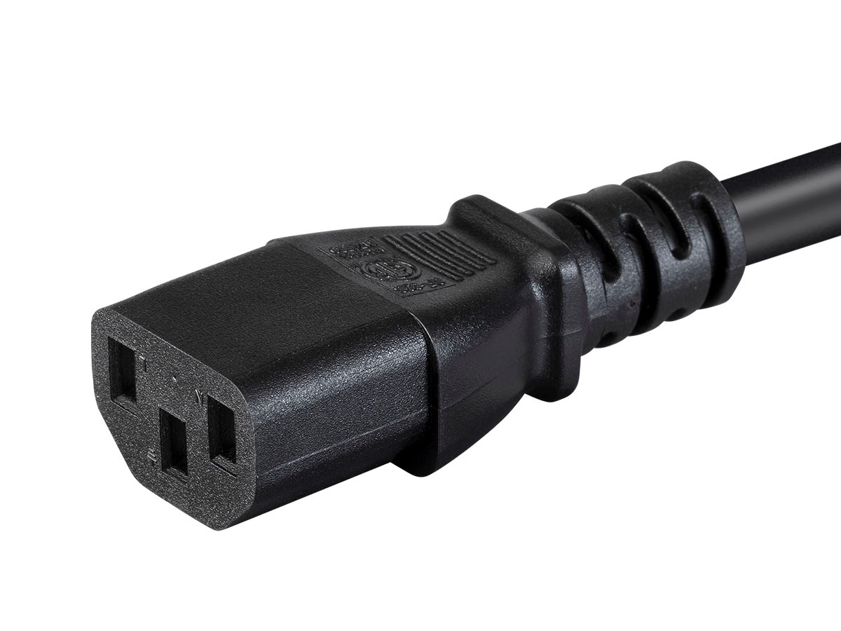 Extension Cord - IEC 60320 C14 to IEC 60320 C13, 16AWG, 13A, 3-Prong ...