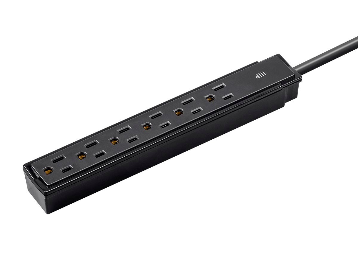 Monoprice 2-Pack 6 Outlet Surge Protector Power Strip, 201 Joules, Clamping Voltage 330V - main image