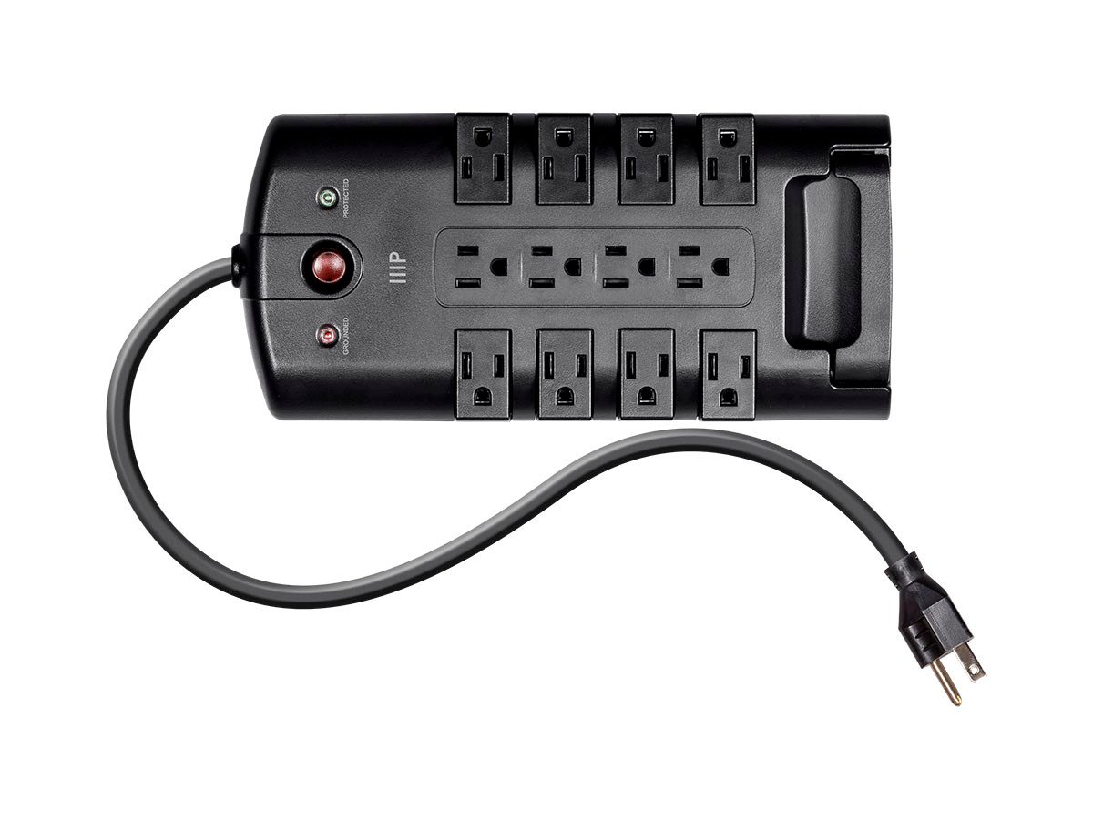 Monoprice 12 Outlet Rotating Power Strip Surge Protector Block 