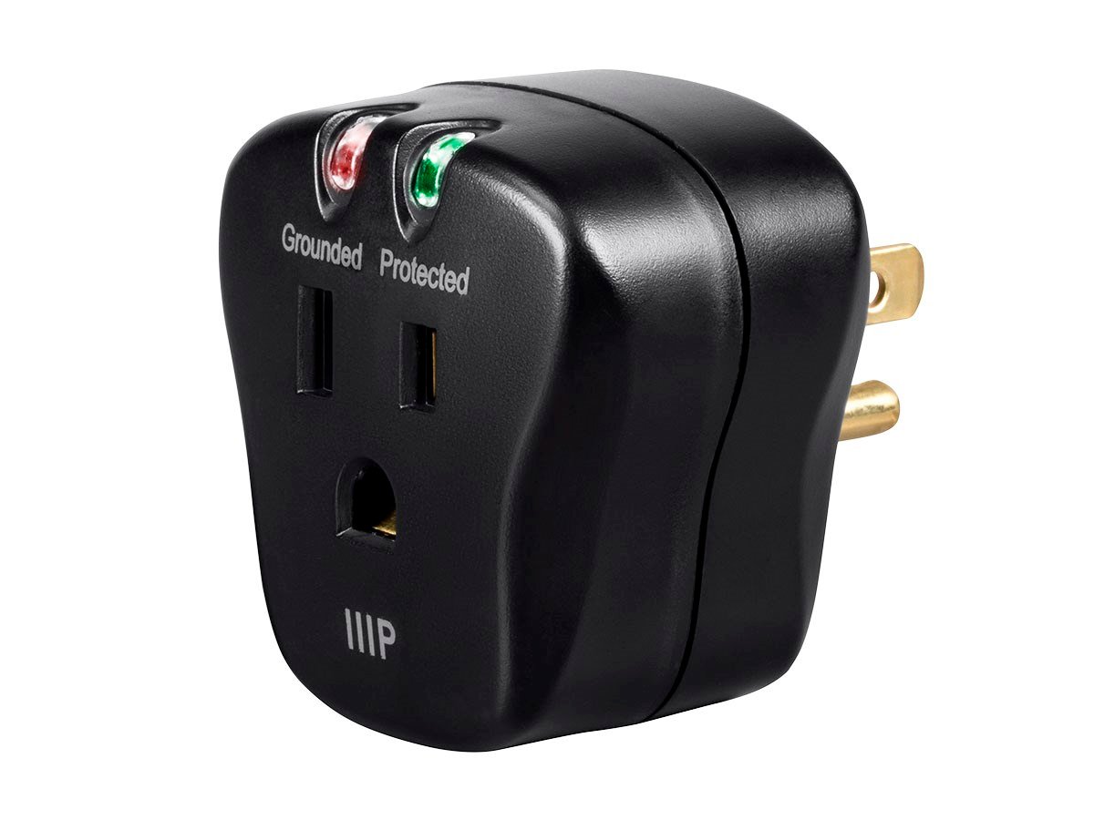 Monoprice 1 Outlet Portable Mini Surge Protector, 540 Joules, Clamping Votage 500V - main image