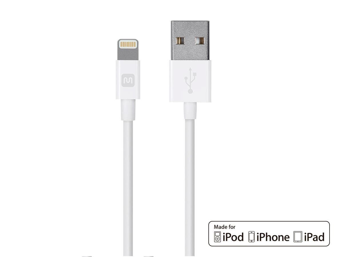 Monoprice Select Series Apple MFi Certified Lightning to USB Charge and Sync Cable, 3ft White